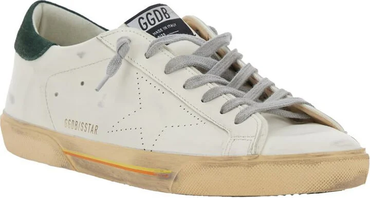 'Superstar' White Low Top Sneakers With Contrasting Heel And Logo Patch On The Tongue In Leather Man - Image 2