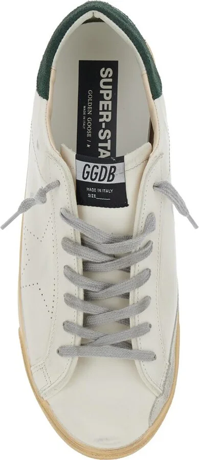 'Superstar' White Low Top Sneakers With Contrasting Heel And Logo Patch On The Tongue In Leather Man - Image 4