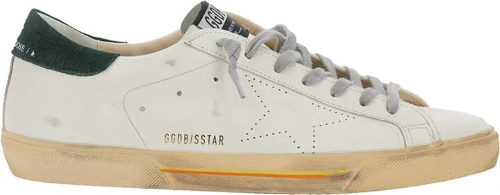 'Superstar' White Low Top Sneakers With Contrasting Heel And Logo Patch On The Tongue In Leather Man