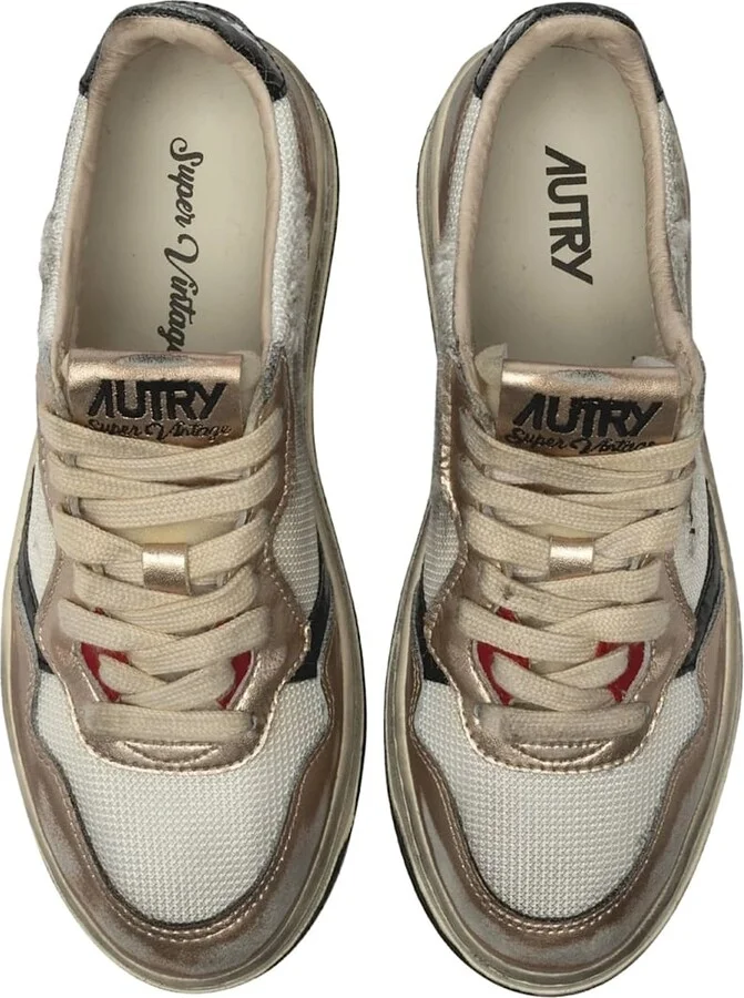 Supvint Low Mesh Suede Wht Gold - Image 5