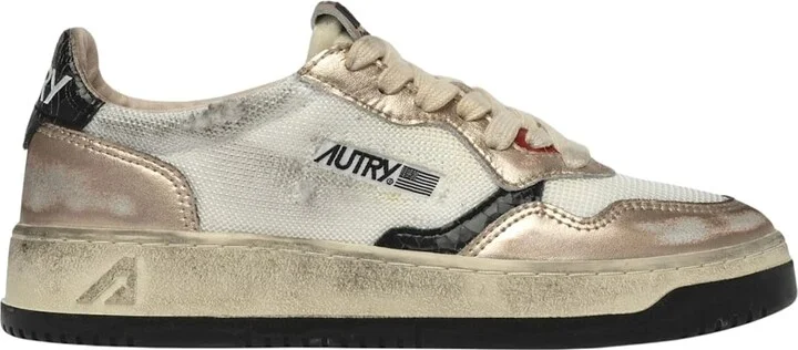 Supvint Low Mesh Suede Wht Gold