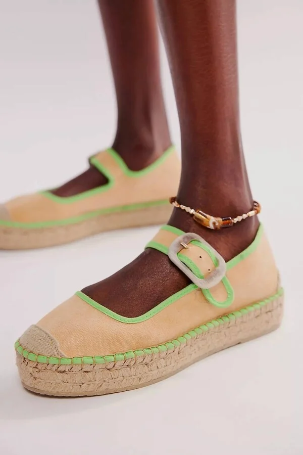 Surfside Mary Jane Espadrilles In Salted Lime
