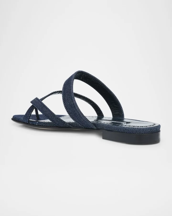 Susa Chambray Crisscross Flat Sandals - Image 5