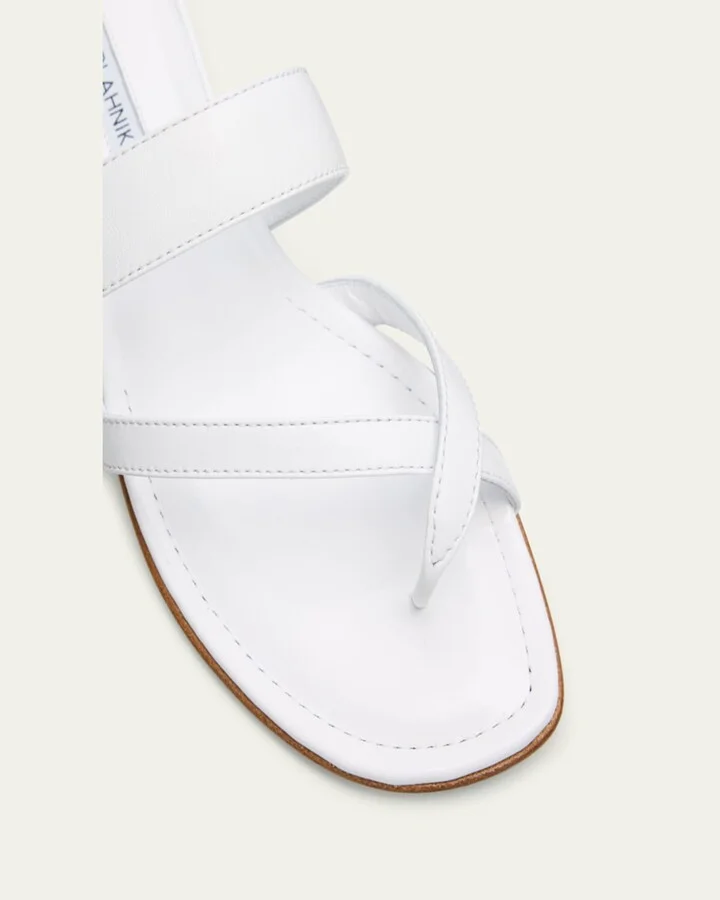 Susa Flat Leather Sandals - Image 3