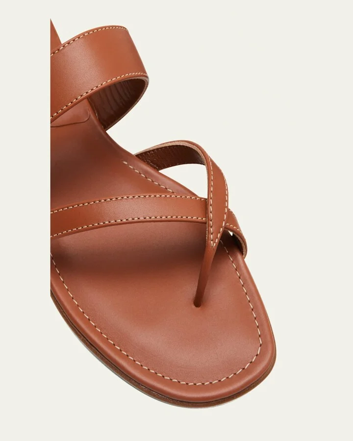 Susa Flat Leather Sandals - Image 6