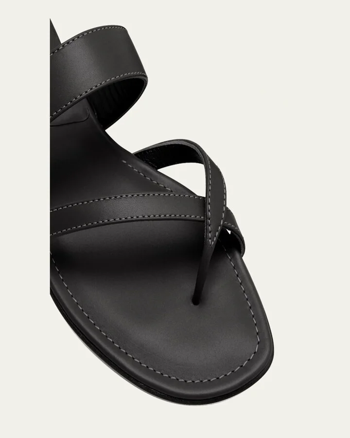 Susa Flat Leather Sandals - Image 10
