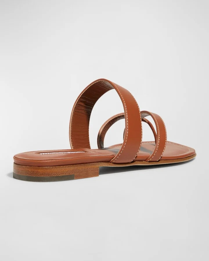 Susa Flat Leather Sandals - Image 11