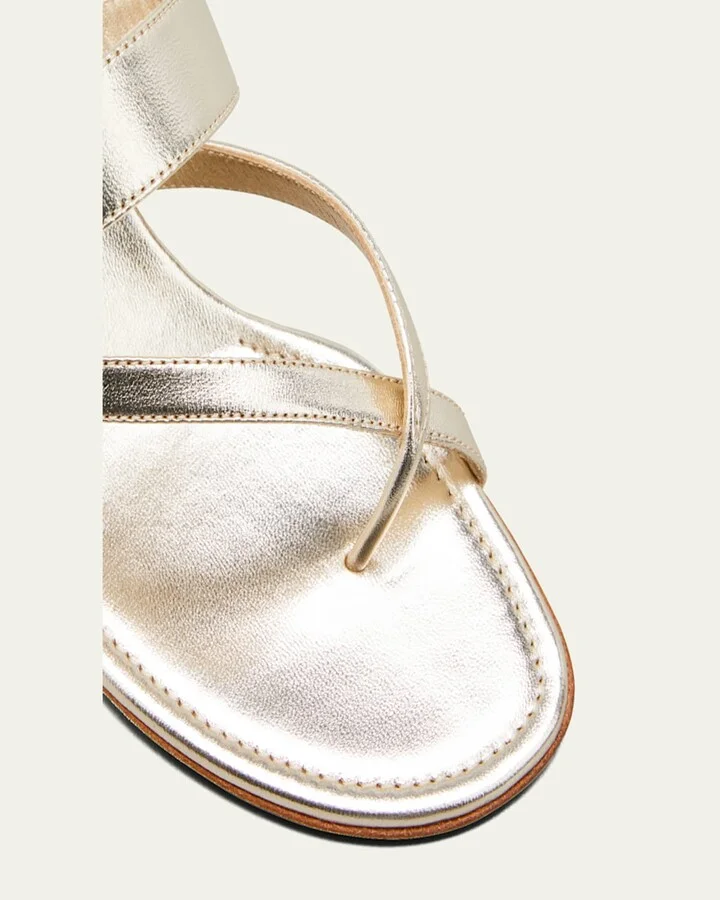 Susa Metallic Crisscross Mule Sandals - Image 4