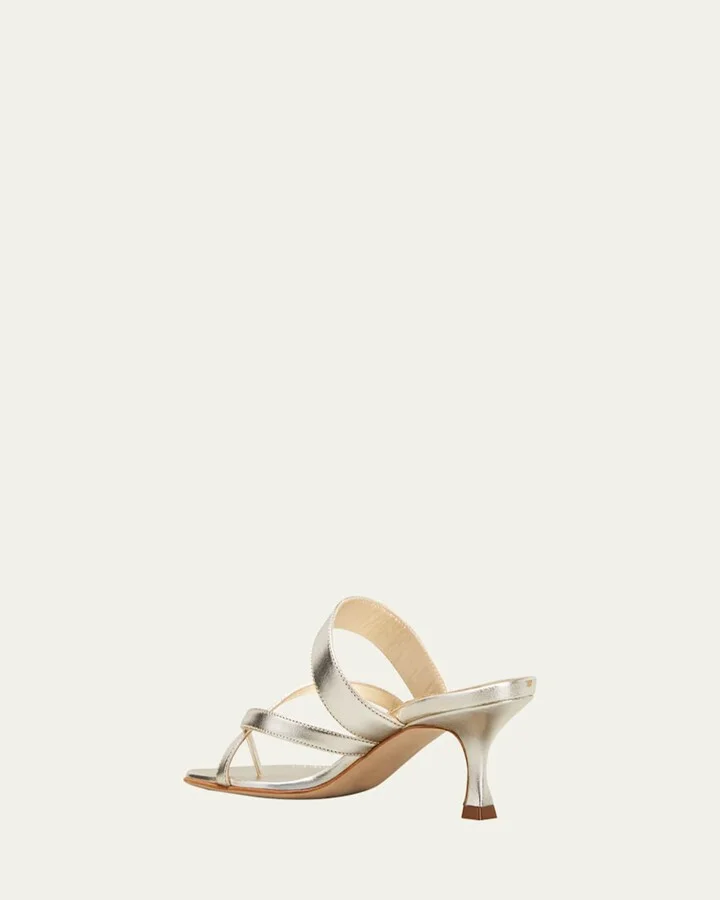 Susa Metallic Crisscross Mule Sandals - Image 7