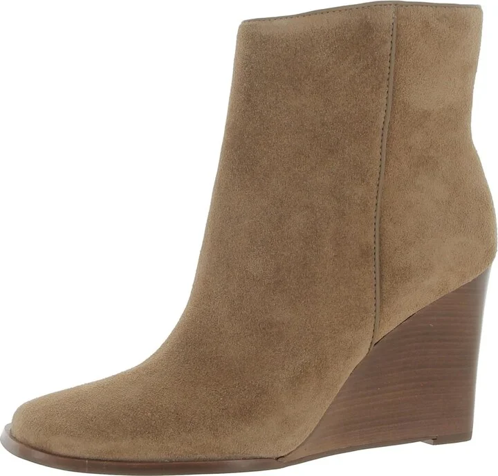 SUSANN Womens Padded Insole Square Toe Wedge Boots