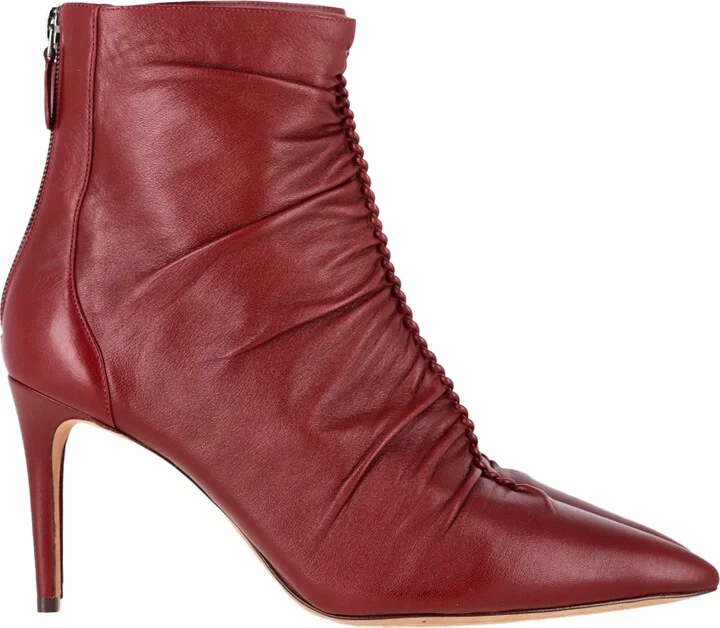 Susanna Ankle Boots in Red Leather