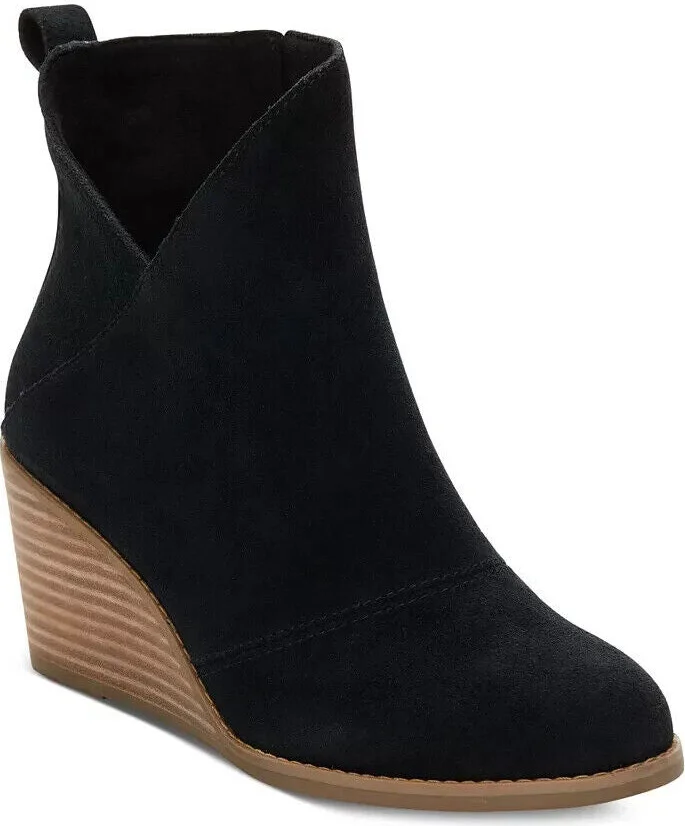 Sutton 10020247 Boots Women's US 8.5 Black Ankle Wedge Heel Bootie ZPO2801