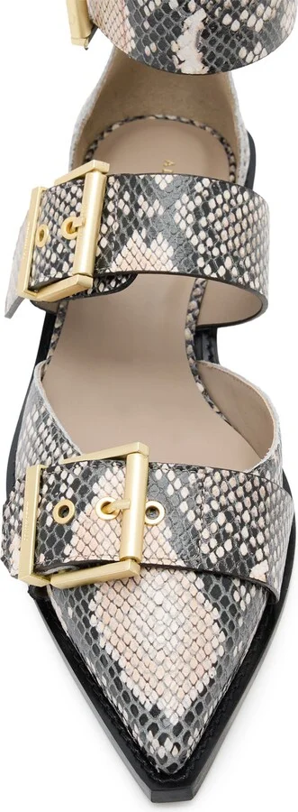 Sutton Snakeskin Embossed Pointed Toe Flat - Image 5