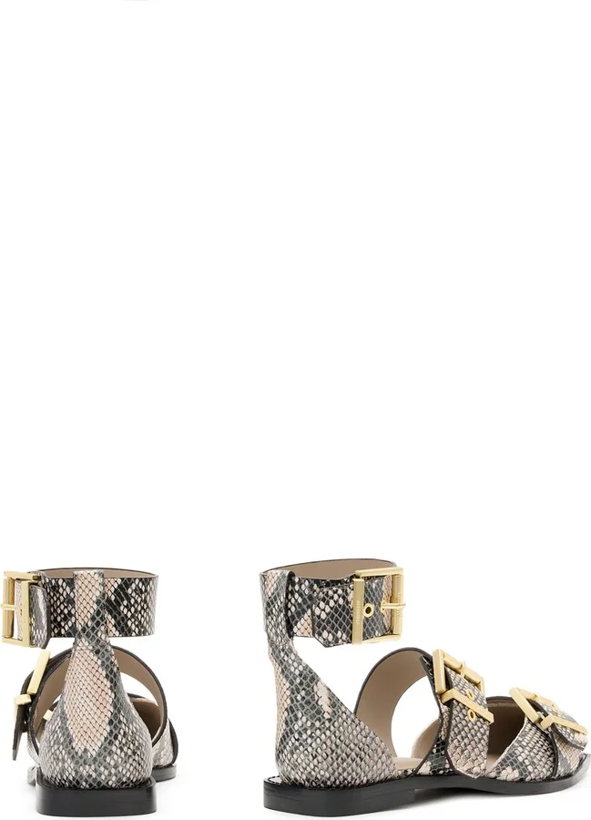 Sutton Snakeskin Embossed Pointed Toe Flat - Image 6
