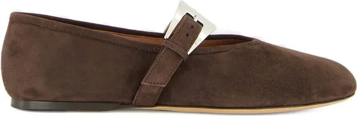 Sveva buckle suede ballet flats