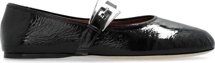 Sveva Patent Buckle Ballet Flat Shoes