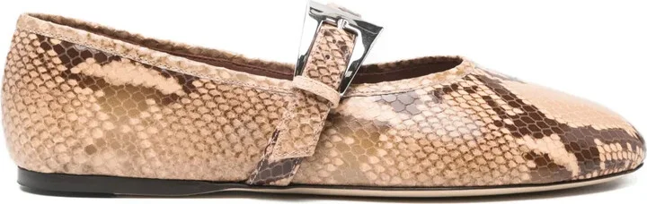 Sveva snakeskin buckle ballet flats