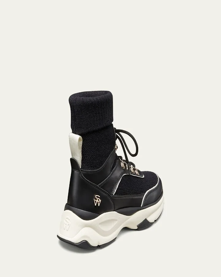 SW High-Top Leather Hiker Trainer Sneakers - Image 2