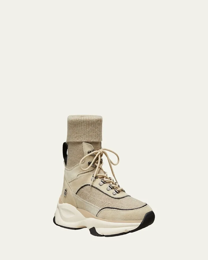SW High-Top Leather Hiker Trainer Sneakers - Image 2