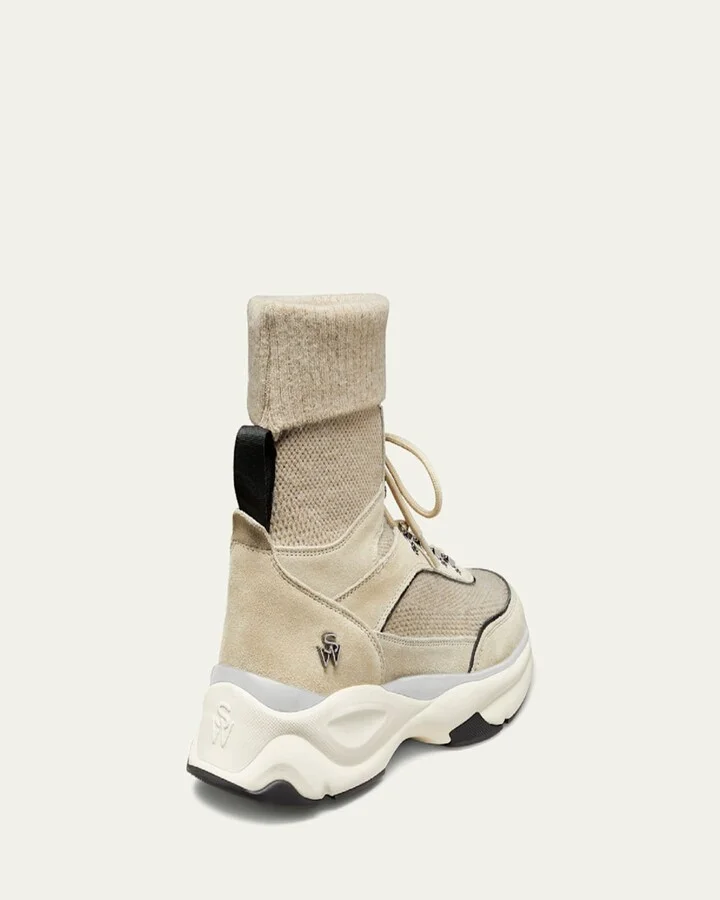 SW High-Top Leather Hiker Trainer Sneakers - Image 6
