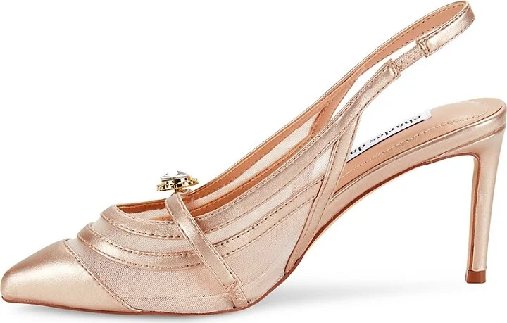 Swan 89MM Metallic Slinback Pumps - Image 4
