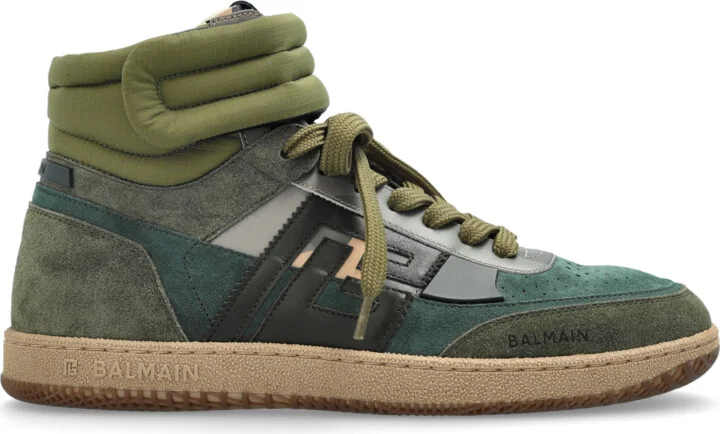 'Swan' High-top Sneakers, , - Green