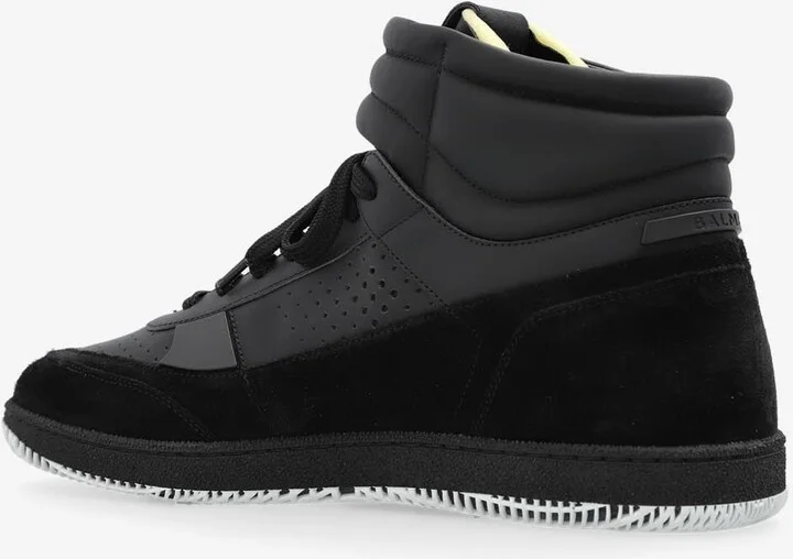 Swan Leather and Suede High-Top Sneakers - Image 2