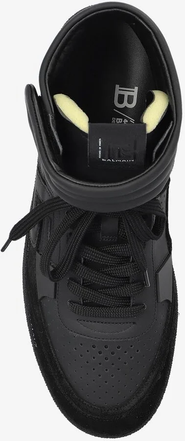 Swan Leather and Suede High-Top Sneakers - Image 3