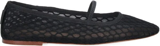 Swan Mesh Ballerinas Black