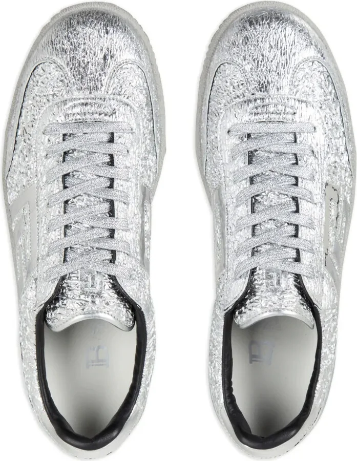 Swan metallic-leather sneakers - Image 4