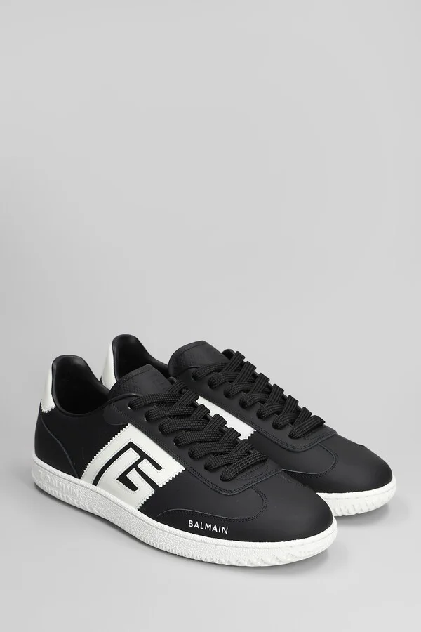 Swan Sneakers In Black Leather - Image 2