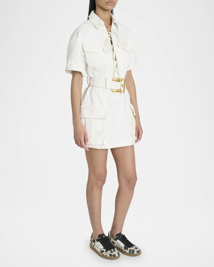 Swan Snow Leopard-Print Suede Low-Top Sneakers - Image 2