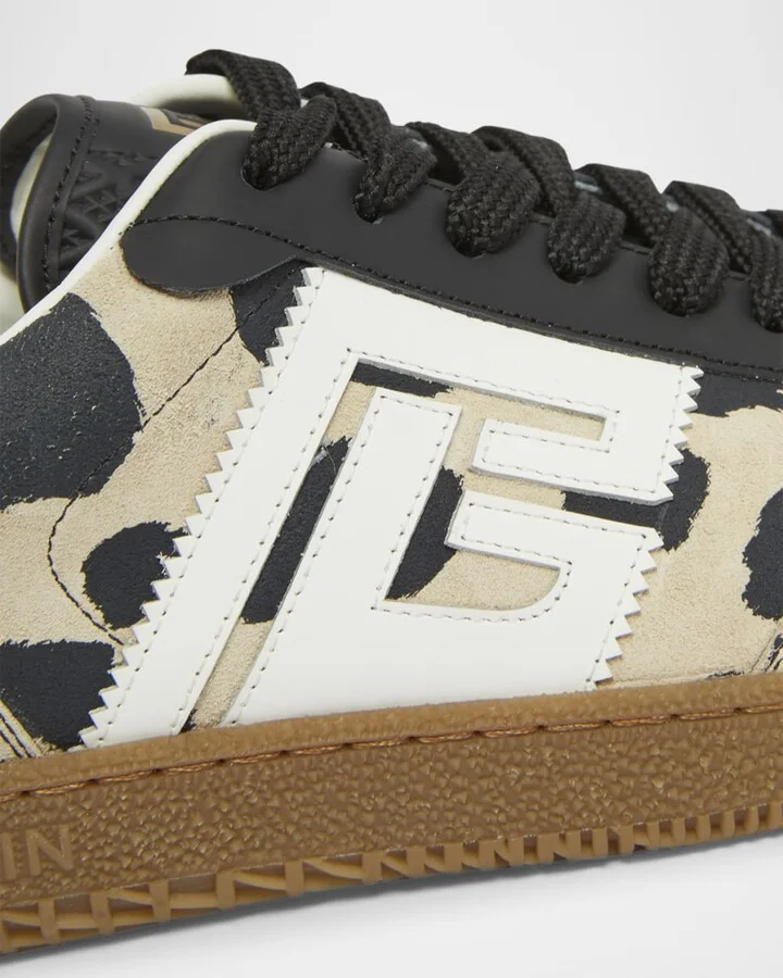 Swan Snow Leopard-Print Suede Low-Top Sneakers - Image 9