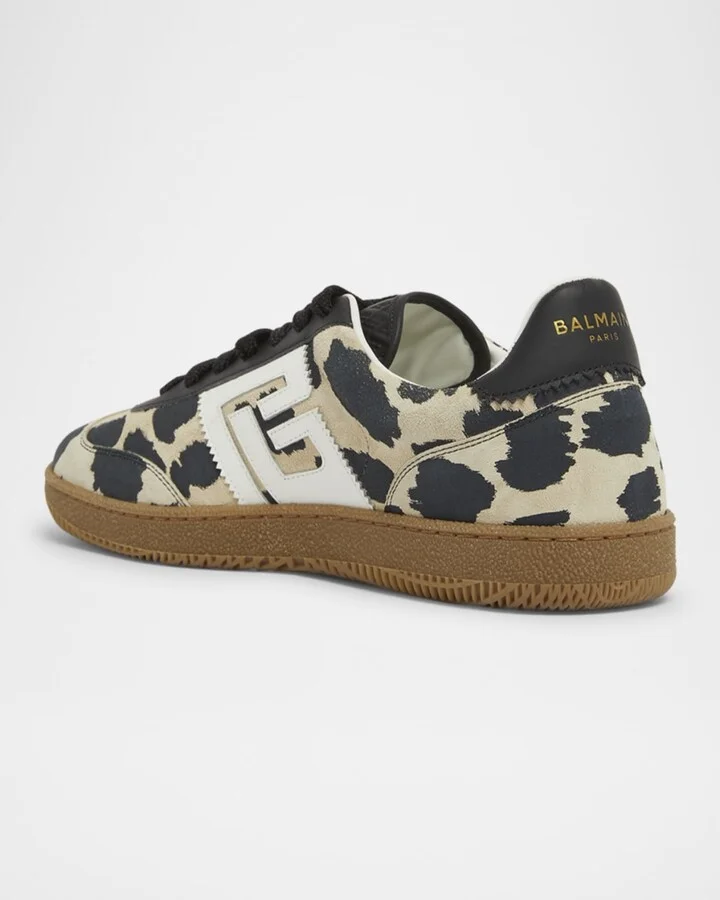 Swan Snow Leopard-Print Suede Low-Top Sneakers - Image 10