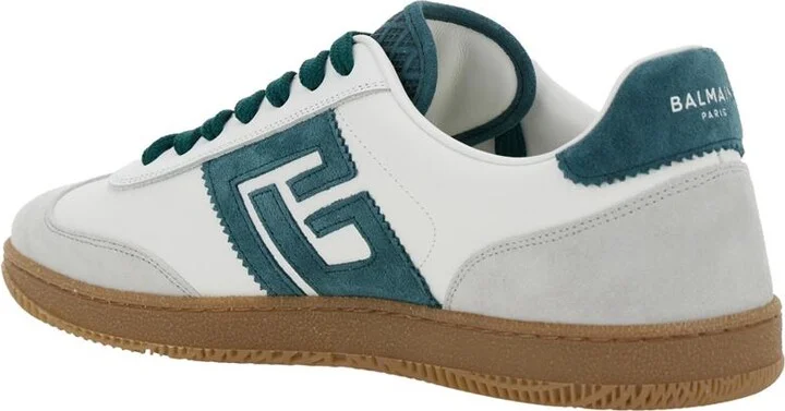 'Swan' White Low Top Sneakers With Logo On The Side And Contrasting Heel With Logo Lettering In Leather Man - Image 3