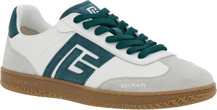 'swan' White Low Top Sneakers With Logo On The Side And Contrasting Heel With Logo Lettering In Leather Man - Image 2