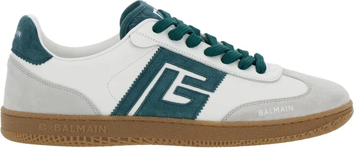 'swan' White Low Top Sneakers With Logo On The Side And Contrasting Heel With Logo Lettering In Leather Man