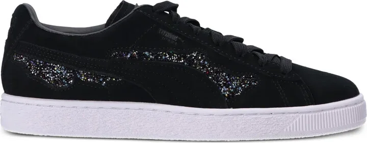 Swarovski crystal-embellishment suede sneakers