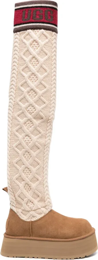 Sweater thigh-high boots
