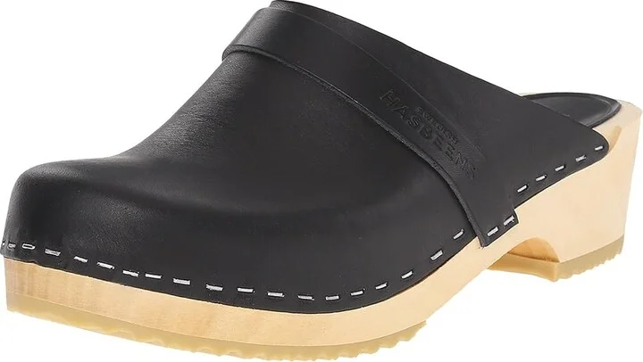 Swedish Hasbeens Swedish Husband Women's Clog Shoes Black : EU 37 (US Women's 7) B - Medium, Leather - Image 2