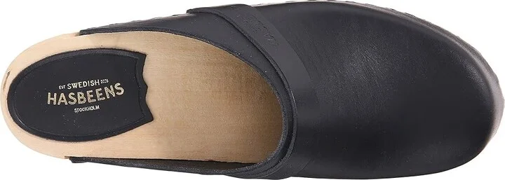 Swedish Hasbeens Swedish Husband Women's Clog Shoes Black : EU 37 (US Women's 7) B - Medium, Leather - Image 3