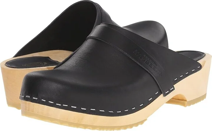 Swedish Hasbeens Swedish Husband Women's Clog Shoes Black : EU 37 (US Women's 7) B - Medium, Leather