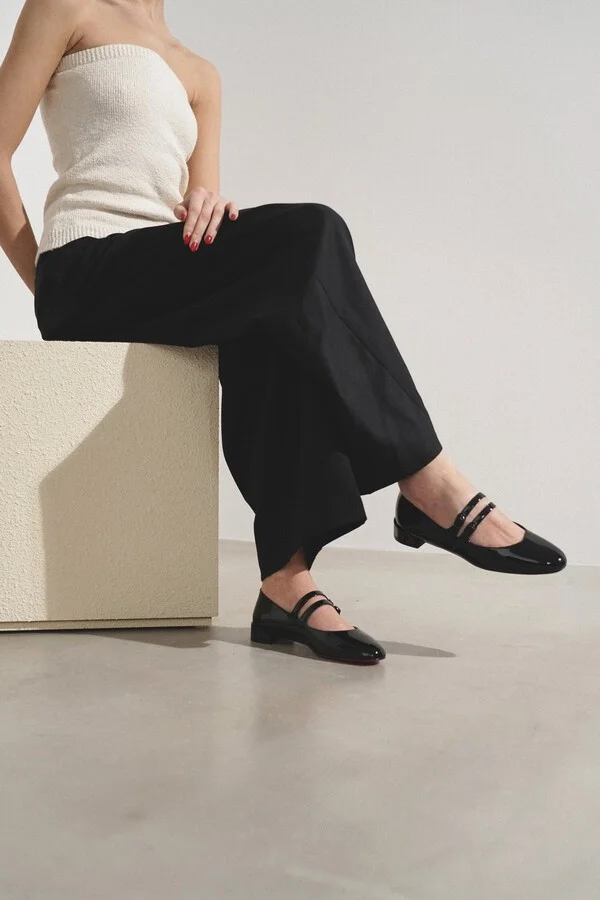Sweet Jane black patent ballerinas - Image 2