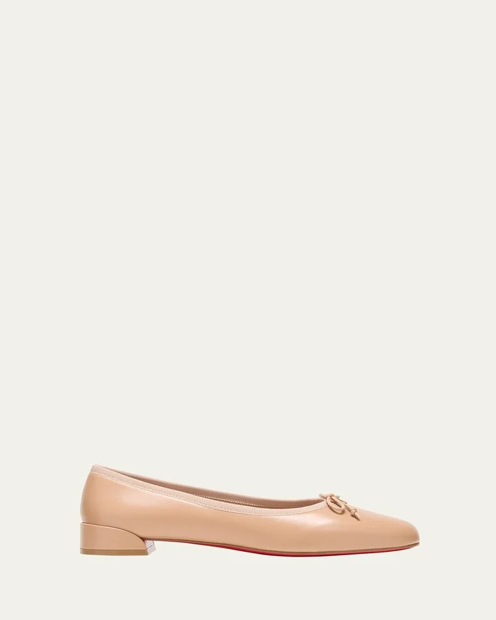 Sweet Jane Leather Red Sole Ballerina Flats