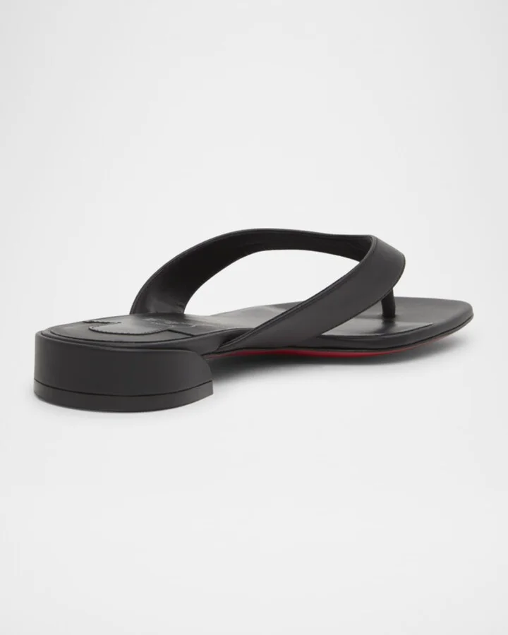 Sweet Jane Leather Red Sole Thong Sandals - Image 7