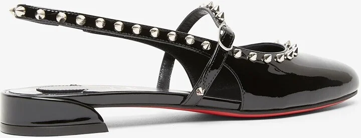 Sweet Janispikes black patent flats - Image 3