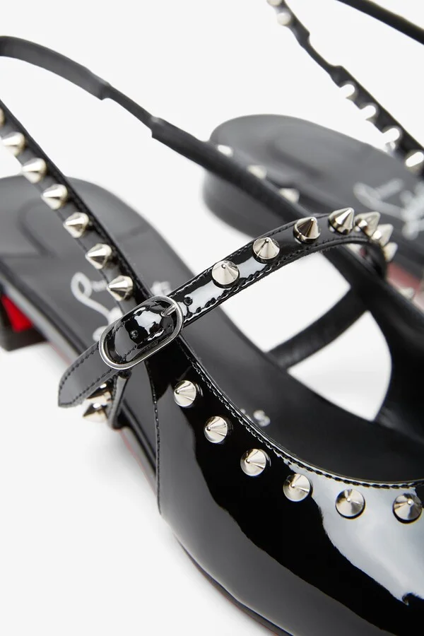 Sweet Janispikes black patent flats - Image 4