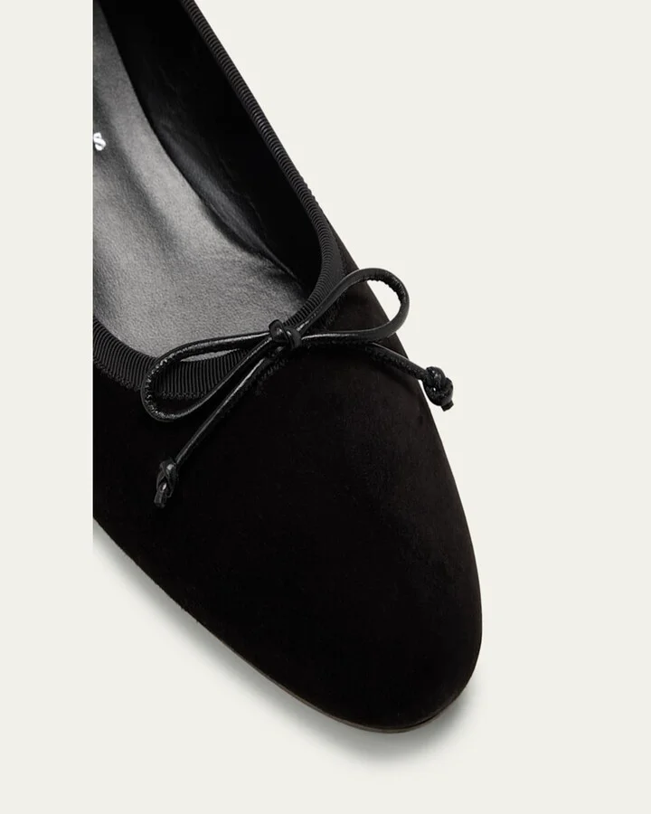 Sweetie Suede Bow Red Sole Ballerina Flats - Image 10