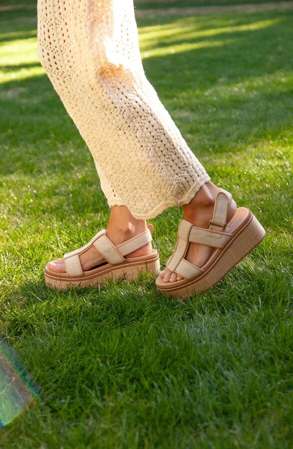 Swell Raffia Platform Wedge Sandal - Image 7