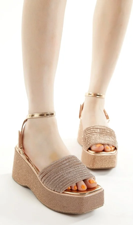 Swifties Rhinestone Embellished Lace-Up Sandals - Image 3